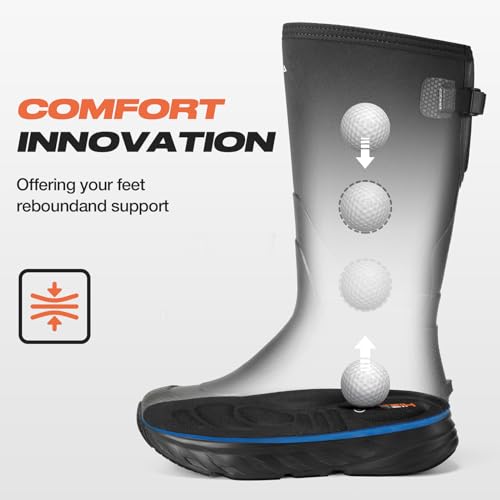 Hisea Super Lightweight Men'S Neoprene Rain Boots Waterproof Insulated Hunting Boots Outdoor With Adjustable Calf thumb #5