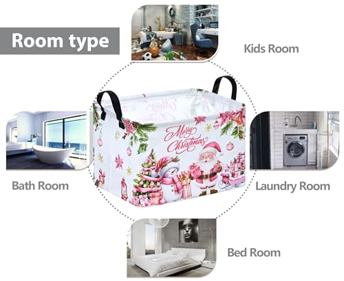 Image of Christmas Basket Box Hamper Storage Basket Collapsible Organizer Bin Gift Shelf Baskets for Home and Kitchen Storage