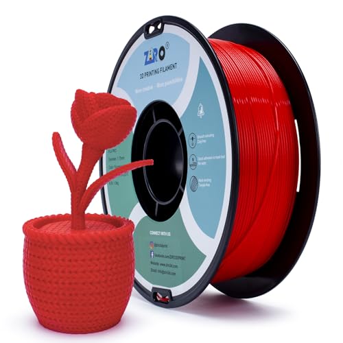 ZIRO Luminous ONLY by UV Light PLA, Fluorescence 1.75mm Filament, Glow Effect Bright Color PLA Material, Fit for Most FDM 3D Printers and Pen, 1KG Spool, Fluo Red