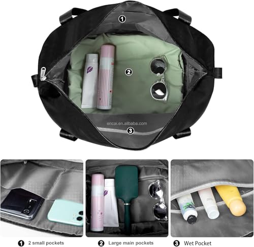 Image of Yatee Foldable Trolley Travel Bag with Wheels for Women & Men, Expandable Rolling Duffel Bag, Large Capacity Lightweight Luggage, Waterproof Carry Tote with Detachable Wheels for Travel