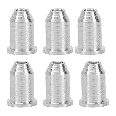 Bnineteenteam 6 Pcs Guitar Through Body String Ferrules for Electric Guitar (Silver) Fender String Ferrules Performance Accessory Musical Instrument Accessories Cover