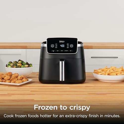 Image of Ninja | Air Fryer | 5 Quart Capacity | 5-in-1 Air Fry, Bake, Broil, Reheat & Dehydrate, Air Crisp Technology, Nonstick Basket & Crisp Plate | Gray | AF142