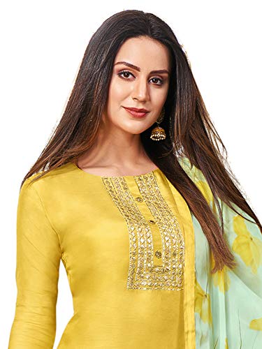 Image of AKHILAM Women's Jacquard Cotton Silk Unstitched Straight Salwar Suit Dress Material (Dresses Parent)