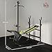 Imagen de HOMCOM Banco de Pesas Multifuncional Banco de Musculación Reclinable con Altura Ajustable para Fitness Entrenamiento Completo en Gimnasio y Casa Carga 250 kg 175x110x202 cm Negro