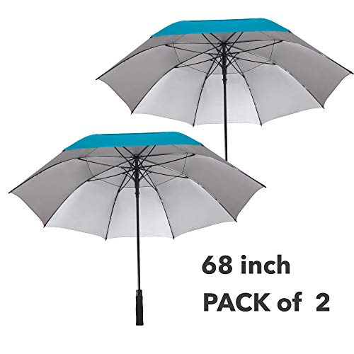 Zekar 54/62/68 Inch Windproof Large Vented Uv Protection And Classic Pongee Fabric Golf Umbrella, Double Canopy Rain Sun Oversized Stick Umbrellas Women Men #TOP6