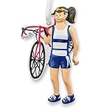 Gone For a RUN Triathlete Resin Figure Christmas Ornament, Brunette Female, 4-3/4