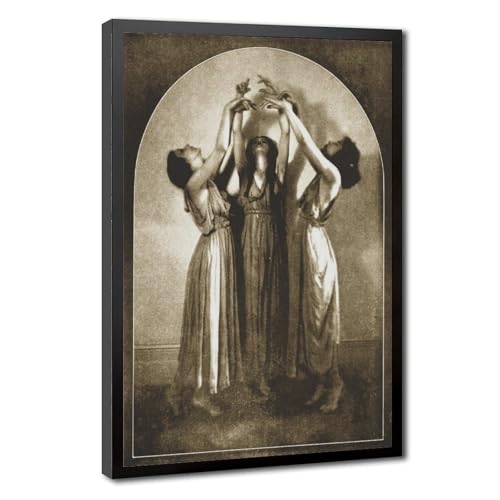 Impression sur toile trois sorcières pour salon mystique et cosy