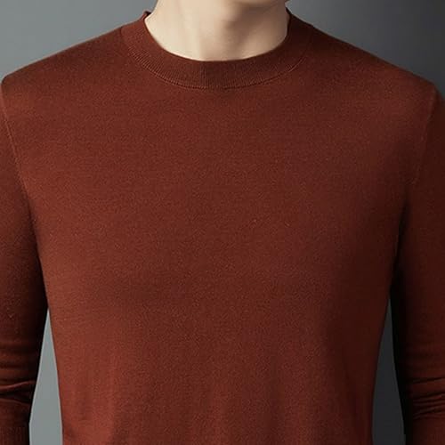 Mens Crewneck Pullover Sweater Long Sleeve Basic Casual Knitted Sweaters Lightweight Fall Fashion Pullover Top3