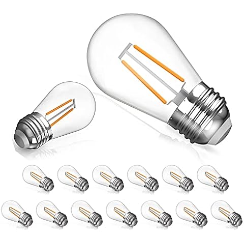 winsaLED Outdoor Light Bulbs, Replacement Bulbs for Outdoor String Lights, 2W Low Watt Light Bulbs for String Light Bulbs Replacement, UL S14 E26 120V 2700K Shatterproof 15 Pack Cover