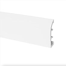 ZOCCOLINO BATTISCOPA PVC CAVO, FUNZIONE PASSACAVO PREZZO VENDITA AL METRO) IN BARRE DA 2,5 METRI) PUÒ CONTENERE CAVI ELETTRICI (BIANCO)