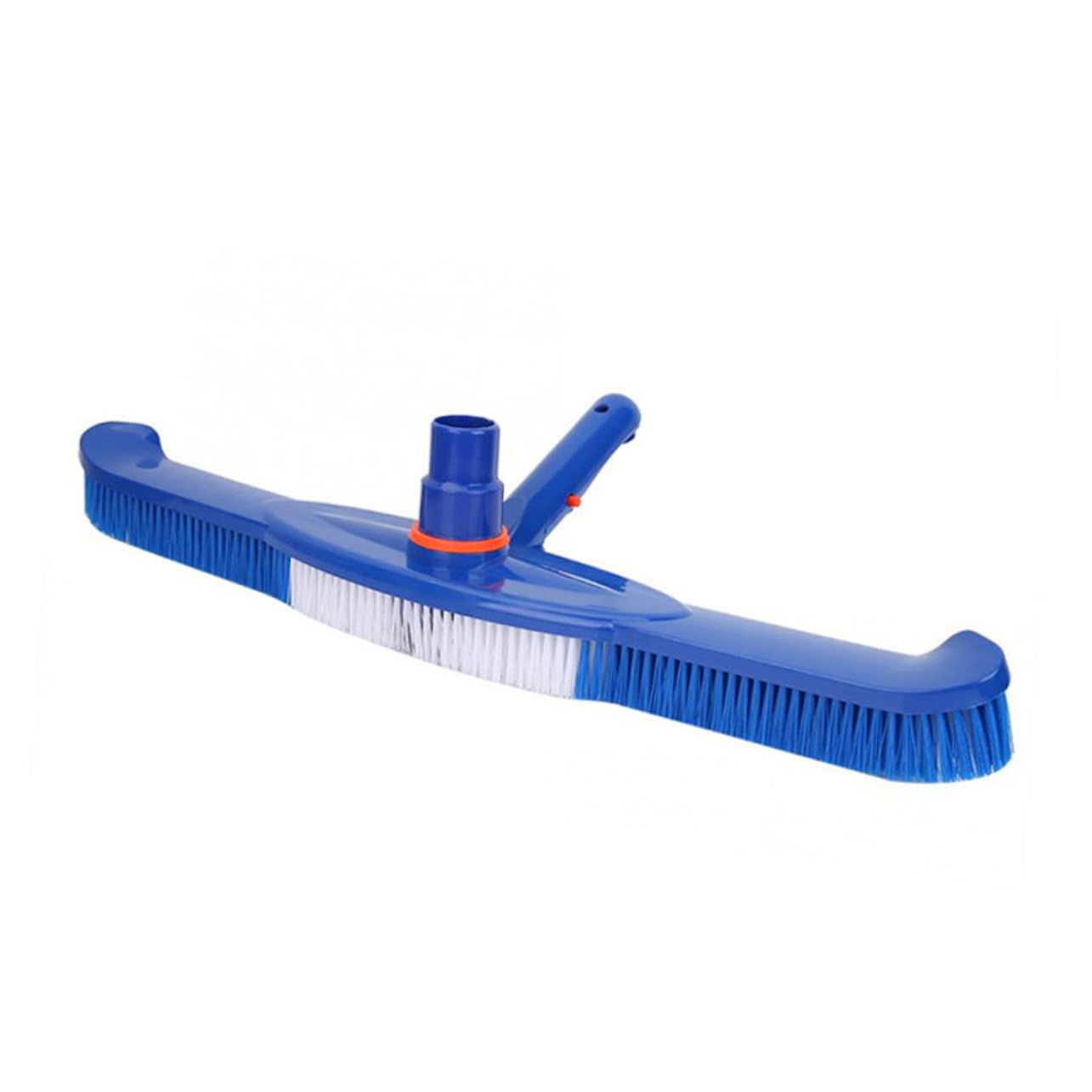 Brosse de Nettoyage pour Piscine Poils Rigides et Manche Stable en Plastique et Aluminium, pour Balayage Intérieur et Extérieur