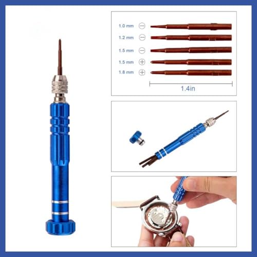Image of 5-in-1 Multifunctional Small Magnetic Precision Pocket Mini Screw Driver Set for Eyeglass, Smartphone, Tablet, Watch, Repair Tool Kit