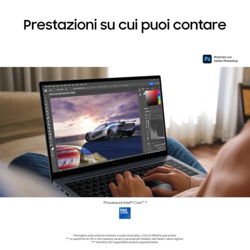 Samsung Galaxy Book4, Intel® Core™ 7 Processor, 16GB RAM, 1TB, Laptop 15.6" LED IPS Full HD, Windows 11 Home, Gray [Versione Italiana] - Immagine 2
