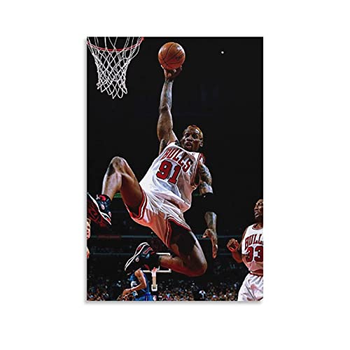 Affiche de basket Dennis Rodman 60x80cm sans cadre décoration murale moderne pour chambre ado