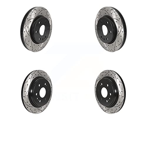 Front Rear Coated Drilled Slotted Disc Brake Rotors Kit For Chevrolet Silverado 1500 GMC Sierra Cadillac Tahoe Yukon Suburban Escalade XL ESV LTD KD-100595