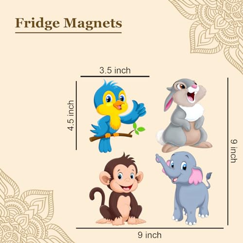 Image of BENAVJI Printed MDF Wooden Tea Food Quotes Funny & Intellectual Fridge Magnets - Set of 4 (Color-2)