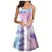 Produktbild Fcostume Sommer Kleider Damen Ärmellos Minikleid Bunte Strandkleider Frauen Kleider A-Linie Freizeitkleid Oversize Tank Tops Große Größe