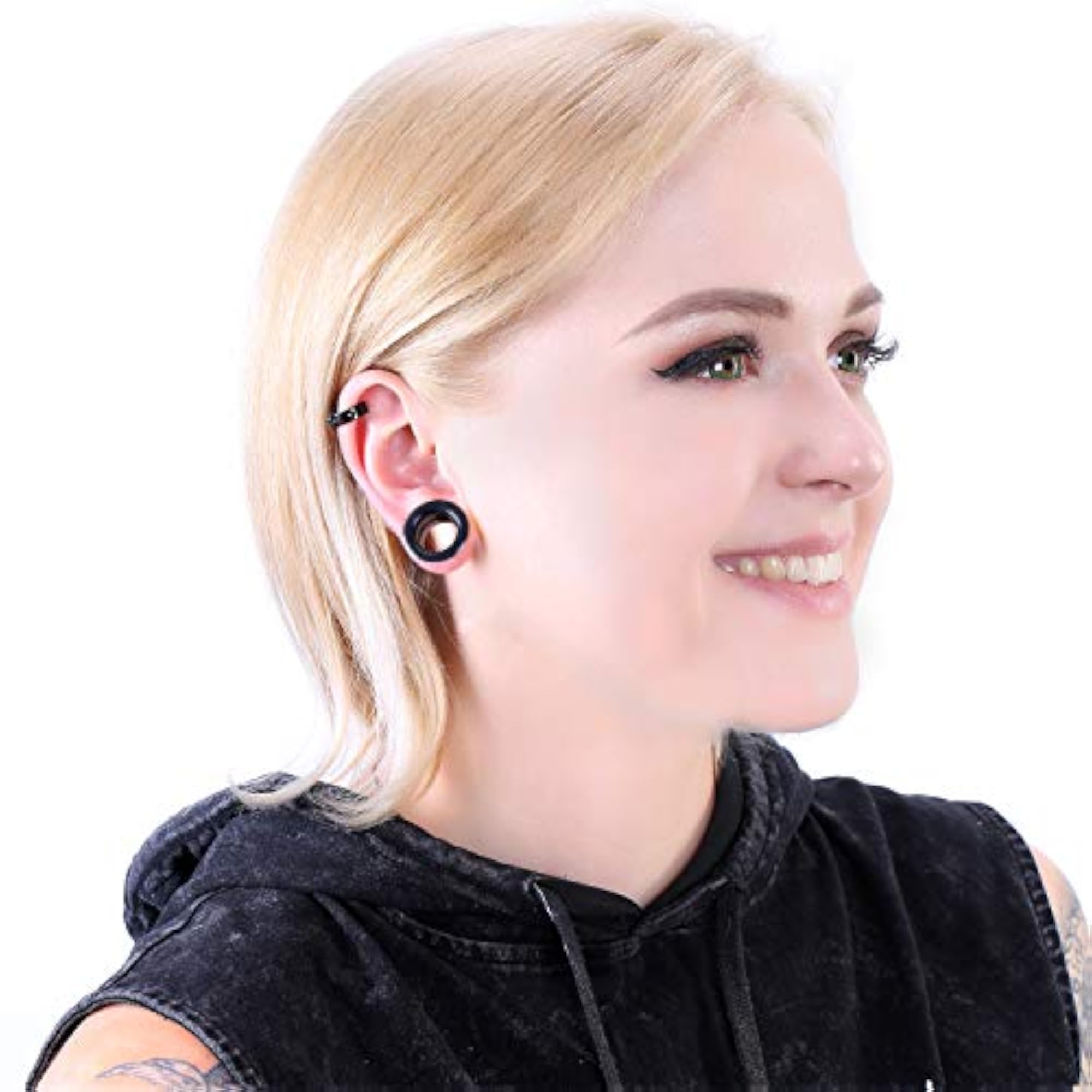 Ear Stretching Kit Set: Silicone Plugs and Tunnels, Body Piercing Jewelry