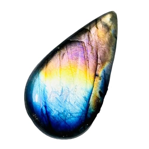 Cabochon poire en labradorite violette naturelle de qualité rare pour haute joaillerie