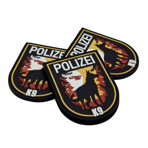 K9 DHF Sunset Rubber Patch mit Klett, Polizei, Schäferhund, taktisches Abzeichen, Dienstkleidung, Einsatzweste, Uniform, Dienstjacke, Patch, Hundestaffel
