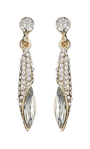 Boucles d'oreilles clips - plaqué or avec des pierres et des cristaux clairs - Bianca par Bello London