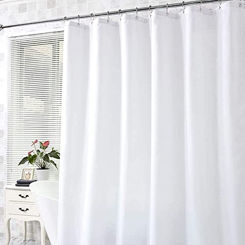 DEARARTBath Pure White Shower Curtain Liner for Bathroom, 60''W * 72''H inch Fabric Shower Curtains with Hooks 100% Waterproof Machine Washable, Easy Clean Easy Care