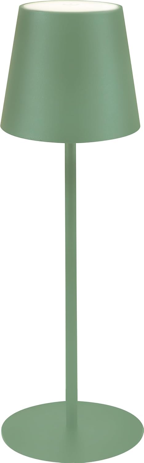 SMART-J Lampada Ricaricabile LED da Tavolo Easy Circle – 3 Temperature di Luce, 6 Ore di Autonomia, Design Moderno, Interruttore Touch, USB Ricaricabile (Verde)