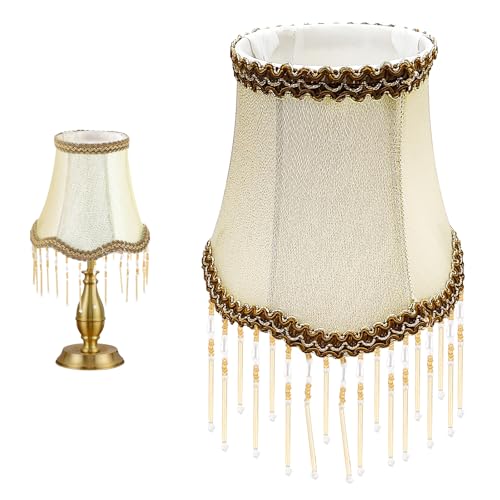 Lampenschirm Retro Hut mit Fransen, Vintage Lampen Schatten, konisch Lampenschirm stoff, für Tischlampe/Hängelampe/Stehlampe