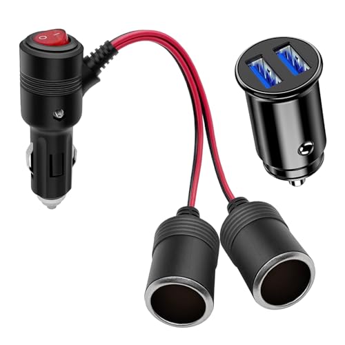 YANBORONSN Zigarettenanzünder Splitter - 2-fach Adapter Mit Schaltern