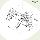 FATMOOSE Spielturm Klettergerüst JazzyJungle Jam XXL mit SurfSwing, Schaukel & Rutsche, Outdoor Kinder Kletterturm mit Sandkasten Leiter & Spiel-Zubehör für den Garten (Anthrazit) - 5