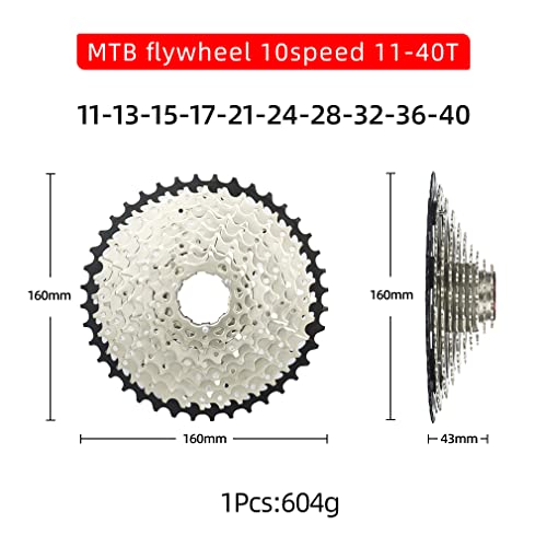 10 Speed Cassette 11-40T MTB Cassette 10 Speed Fit for Mountain Bike, Road Bicycle, MTB, BMX, SRAM, Shimano - Thumbnail 2