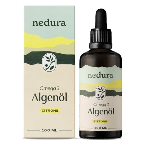 nedura® Omega 3 Algenöl mit Zitronenöl - Natürliches DHA & EPA - ...