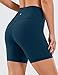 CRZ YOGA Women's Naked Feeling Biker Shorts - 6 Inches High Waist Yoga Workout Running Gym Spandex Shorts French Navy Small