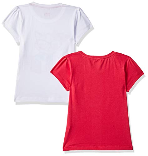 Image of Amazon Brand - Jam & Honey Girls 100% Cotton Printed Half Sleeves Regular Fit T-Shirt (Pack of 2)