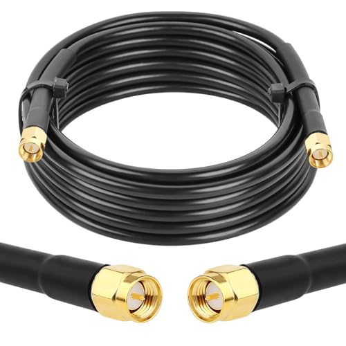 Cable coaxial RG58 SMA macho de 12 pies con conductores de cobre y blindaje para RF
