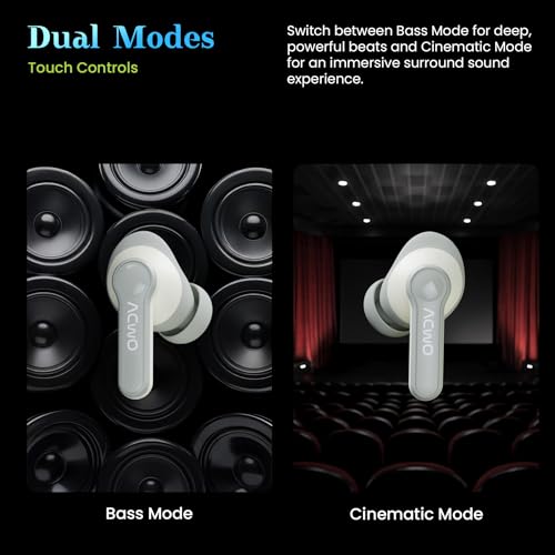 Image of ACwO Dwots 313 Wireless in Ear Earbuds | 65Hrs Playtime | 50Ms Low Latency | 3 Preset EQ Modes | IPX5 Water Resistant | Hyper Boost Charging - 10Mins Charge = 120Mins Playtime (Cool Grey)