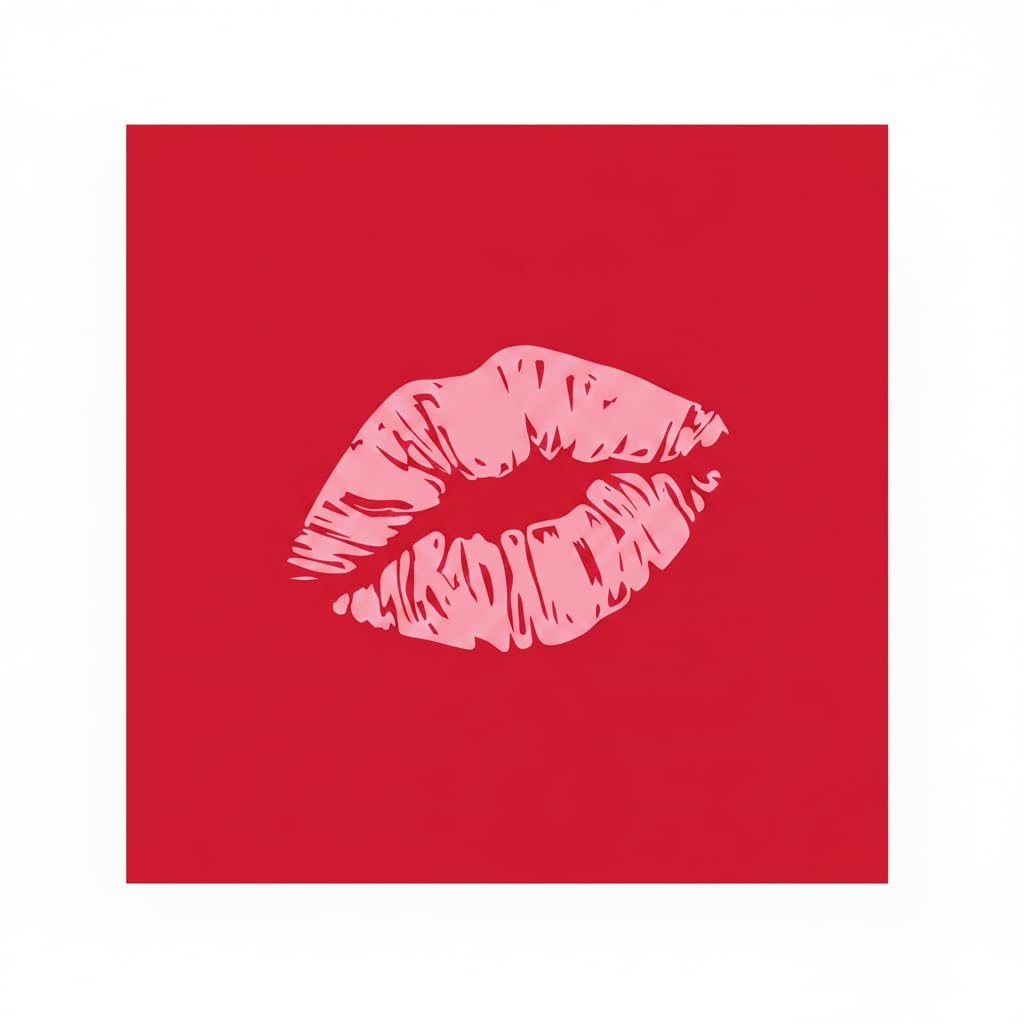 Serviettes en papier lèvres rouges pour une soirée Saint-Valentin et un cocktail chic