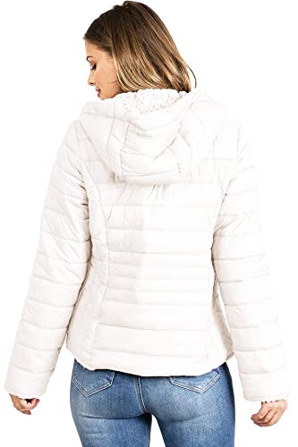 Love Tree Women's Juniors Reversible Hooded Teddy Bear Slim Puffer Jacket4