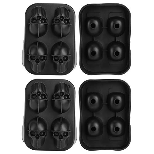 Molde de silicona para hielo forma calavera 2 piezas miniatura 5