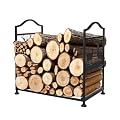 Fingertip Ballet Firewood Rack, Firewood Rack Outdoor, Wood Rack for Firewood, Firewood Storage Indoor, Log Holder for Fireplace, 15inch Firewood Organizer Tool, Black, Foldable