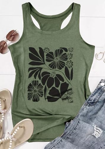 Womens Mandala Vintage Graphic Racerback Tank Tops Summer Casual Loose O-Neck Tanks Vest Vacation Classic-Fit Shirt Cami2