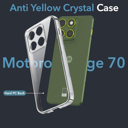 Image of DIZORO Compatible with Motorola Moto Edge 70 5G Back Cover Case Clear,[ Anti Yellow ][Military Grade Protection] Hard PC Back Cover Transparent