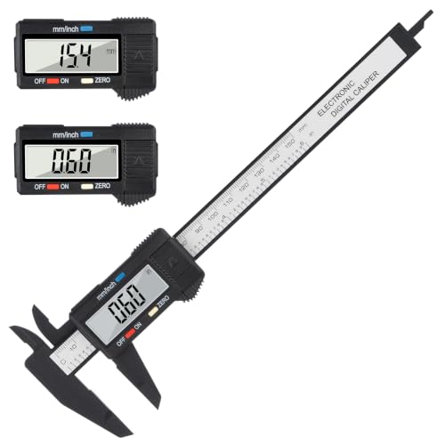 Digital Caliper, Adoric 0-6" Calipers Measuring Tool, Electronic Micrometer Caliper with Auto-Off, Inch/Millimeter Conversion, Includes 2 * 3D Printed Holders & 1 * 3D Printed Center Line Gage Set
