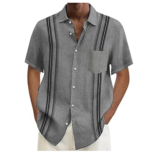 Chemise décontractée en coton et lin homme contre la chaleur estivale légère