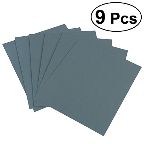 UKCOCO Carta vetrata abrasiva bagnata asciutta 9PC per legno levigatura mobili in legno e finitura tornitura legno (3000Grit x 3, 5000Grit x 3, 7000Grit x 3)