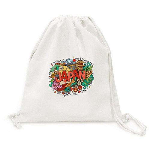 Toile Drawstring Backpack Voyage colorés sac à dos cordon japonais