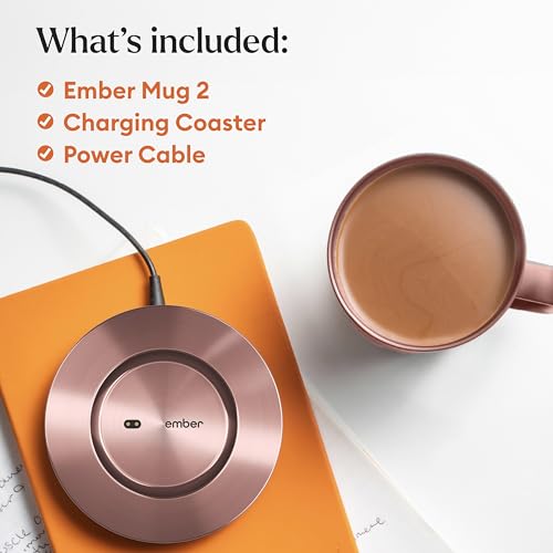Image of Ember Temperature Control Smart Mug 2, 10 Oz, App-Controlled Heated Coffee Mug with 80 Min Battery Life and Improved Design, Rose Gold