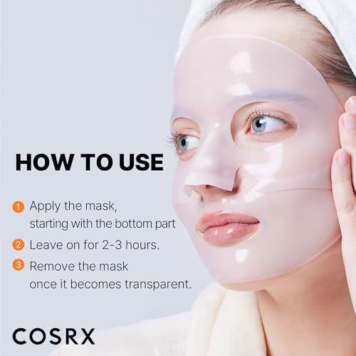 Image of COSRX The Alpha-Arbutin Discoloration Care Hydrogel Face Masks 3EA with Niacinamide, Glutathione & Tranexamic Acid, Collagen Face Mask, Travel Essentials, Overnight Face Mask, Korean Skin Care