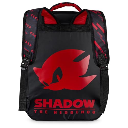 Image of AI ACCESSORY INNOVATIONS Sonic The Hedgehog Backpack for Boys & Girls, Shadow 16 Inch Schoolbag with Reflective Ink, Black