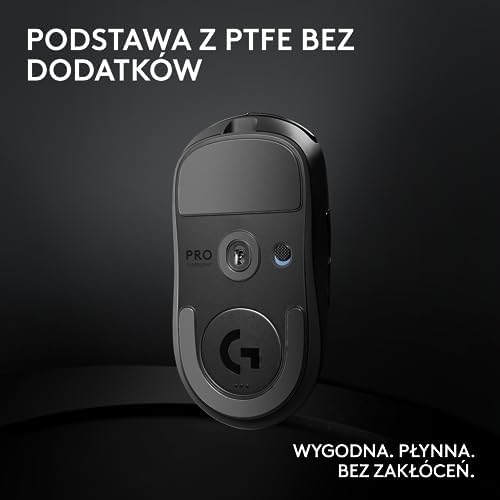 Logitech G PRO X SUPERLIGHT 2 LIGHTSPEED Bezprzewodowa Mysz Gamingowa, Lekka, LIGHTFORCE Hybrydowa, Czujnik HERO 2, 32,000 DPI, 5 Programowalne Przyciski, USB-C, PC i Mac - Czarny